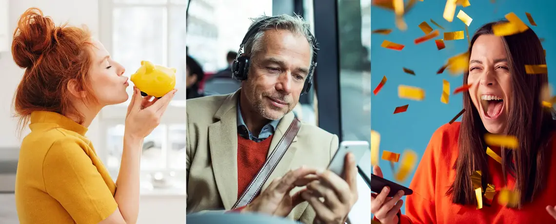 Menschen die sich über einen Gewinn freuen