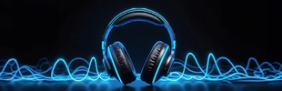 Kopfhörer mit Leuchtstreifen